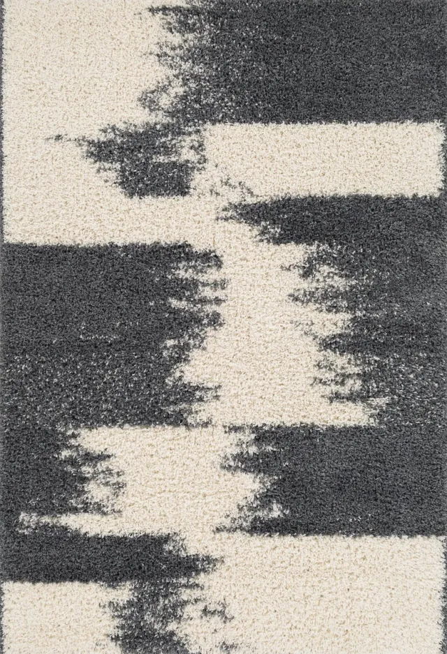 Aledin Carpets Vedra - Hoogpolig - Vloerkleed - 160x230CM - Modern - Zwart - Beige - Woonkamer Tapijten