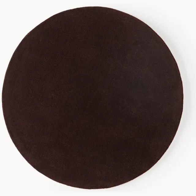 Westwing Collection Rond wollen vloerkleed Zayne, handgeweven Bruin