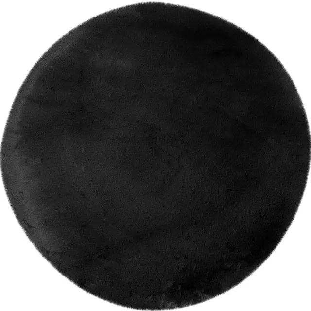 Muratap Heaven Rond Fluffy Soft Zwart- 160 CM Ø