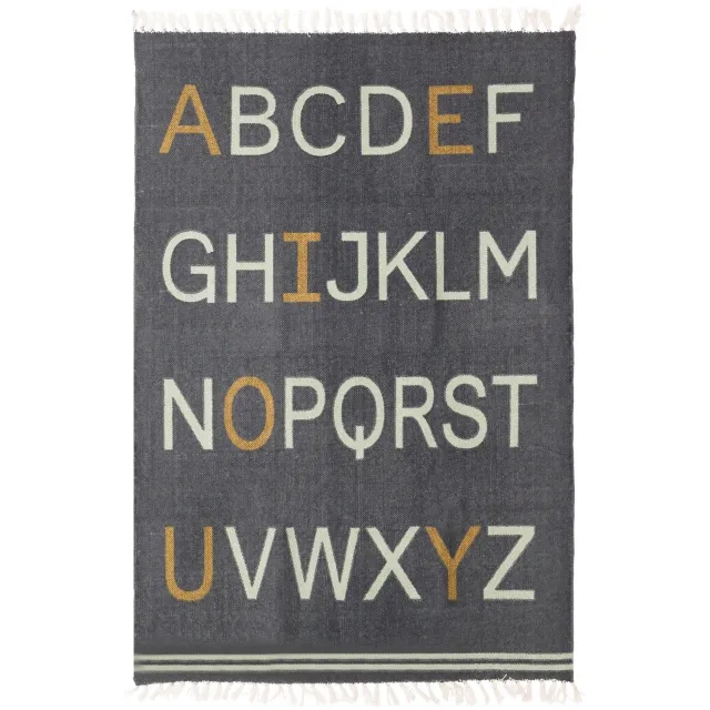 AFK Living Kinderkleed van katoen ALPHABET grijs