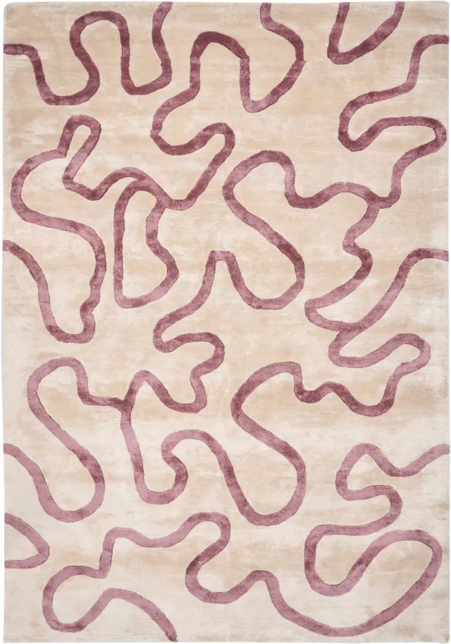 Beliani KAPPAR - Vloerkleed - Beige/Roze - Viscose