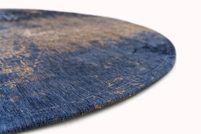 Louis de Poortere Wasbaar Binnen & Buiten Vloerkleed - 290 x 290 cm - Louis De Poortere Cracks Abyss Blue - Laagpolig Tapijt - Gerecycled PET - Made in Belgium - Circulair Blauw