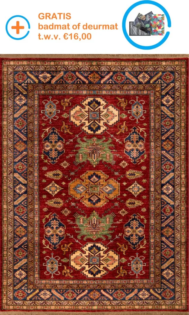 FOTAPIJT Geweven tapijt- Gebloemd - Bedrukt Vloerkleed - 150x230 cm - 8 mm - Polyester Rood