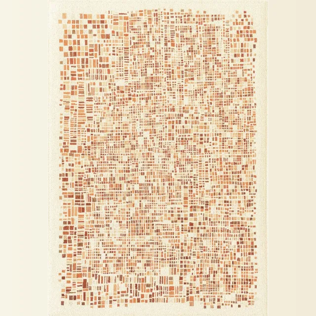 Louis de Poortere Wasbaar Binnen & Buiten Vloerkleed - 170 x 240 cm - Louis De Poortere Cubik Pumpkin - Laagpolig Tapijt - Gerecycled PET - Made in Belgium - Circulair Oranje