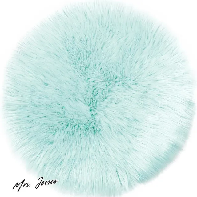 Mrs. Jones Muntgroen Decoratiebont Kunstbont Tapijt 30 cm Rond .