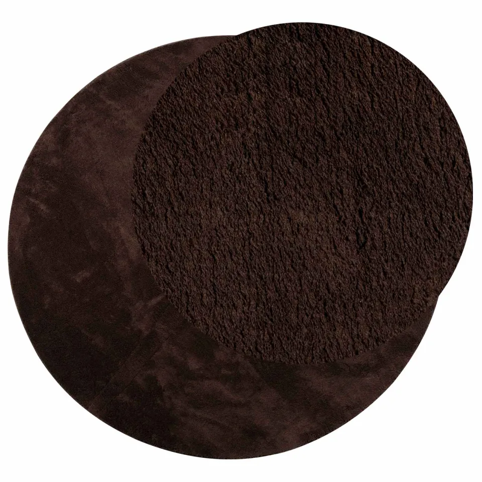 vidaXL Medium pile zachte en wasbare tapijt HUARTE Bruin Ø 160 CM