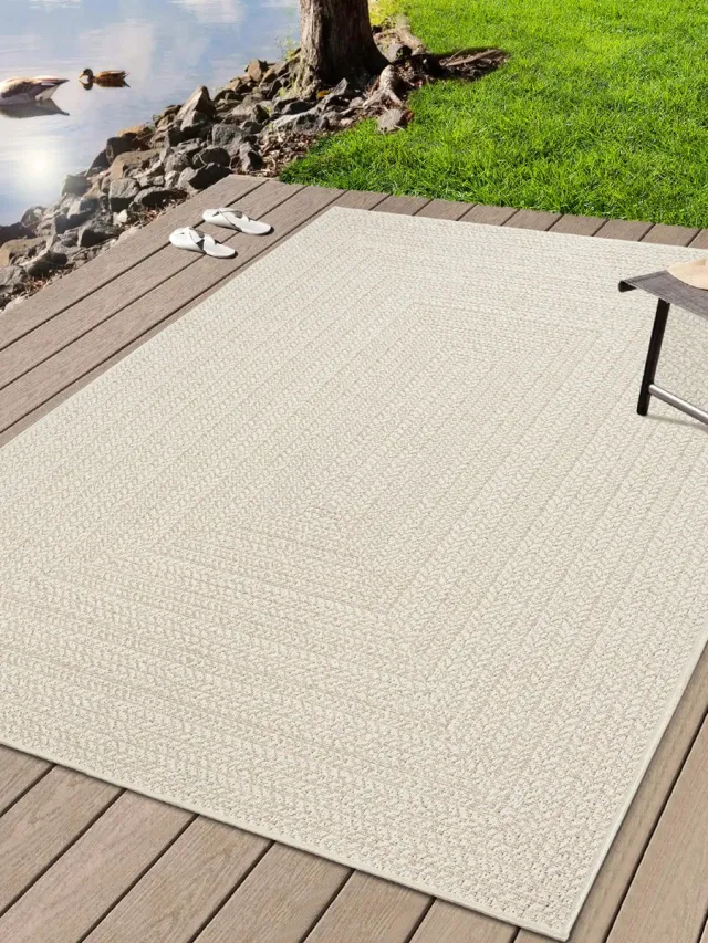 the carpet Kansas – weerbestendig buitenkleed in jute-look, robuust & onderhoudsvriendelijk, crème 120 x 170 cm