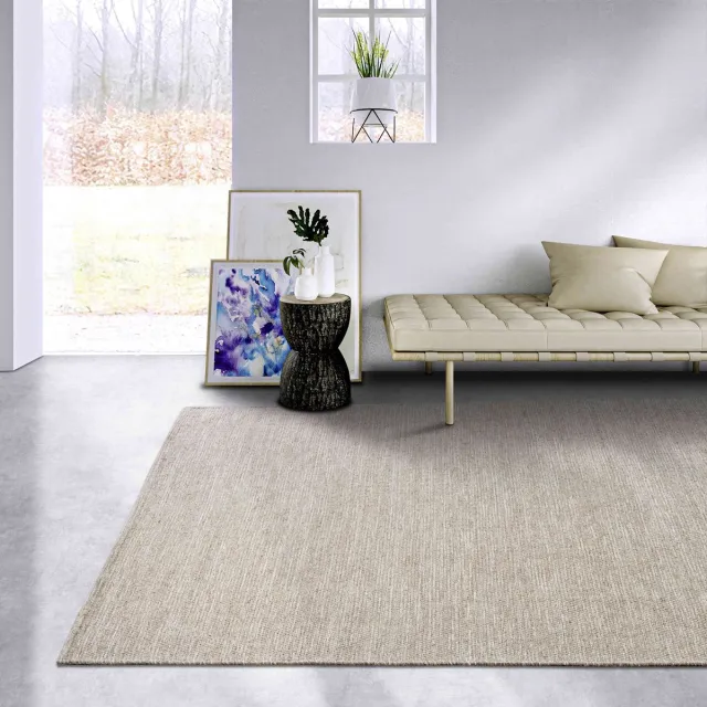 Elle Decoration Wollen Vloerkleed - Delhi - Beige - Laagpolig Tapijt - 80x150 cm