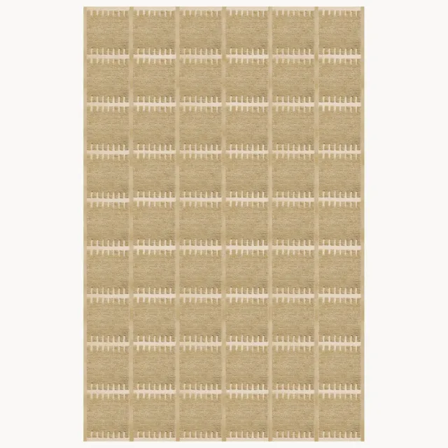 Layered Handgeweven wollen vloerkleed Swedish Homage Lilly met hoog-laag structuur beige