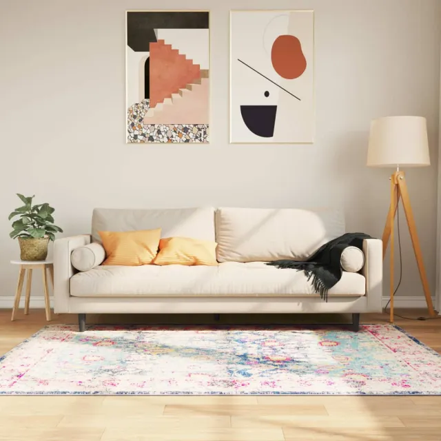 vidaXL Vloerkleed wasbaar 120x180 cm meerkleurig Blauw