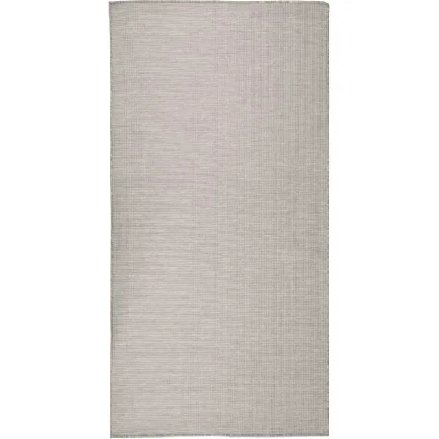 vidaXL Buitenkleed platgeweven 100x200 cm lichtgrijs