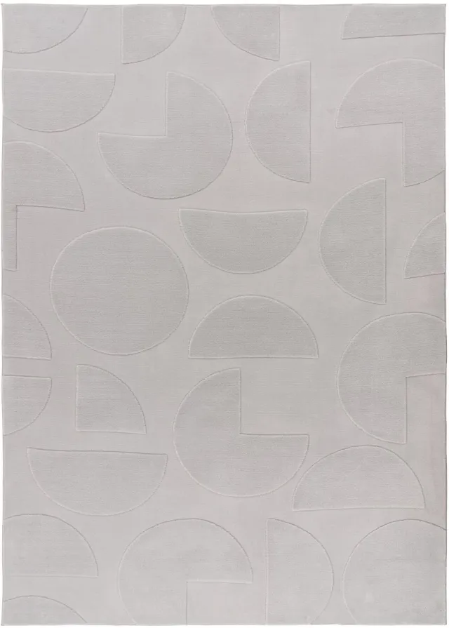 Padiro design laagpolig vloerkleed 160 x 230 cm - lichtgrijs - modern geometrisch patroon - voor vloerverwarming - van polyester en katoen