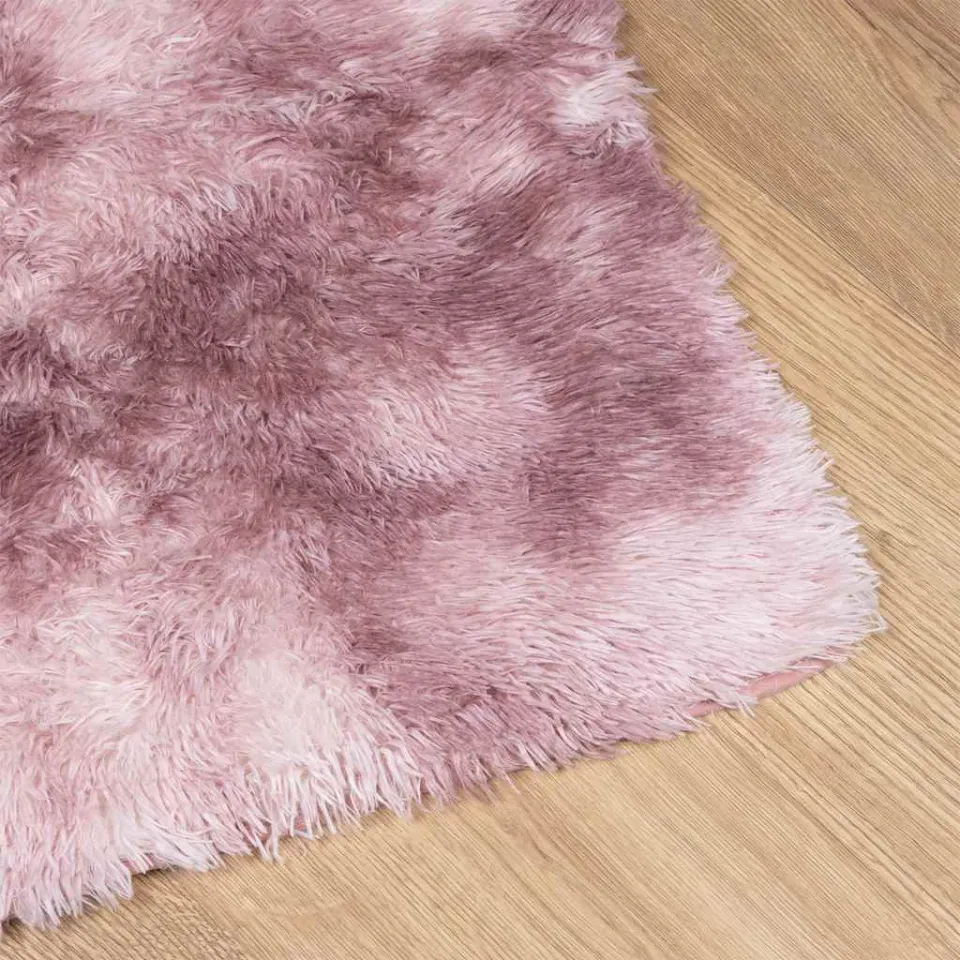 vidaXL Hoogpolig vloerkleed NAVARRA 130x200 cm polyester stoffig roze, foto 4