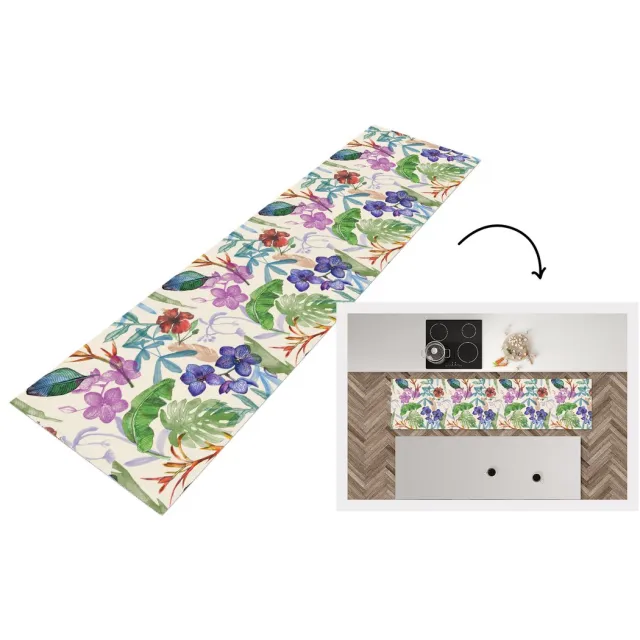 KitchenYeah Keukenloper - Loper keuken - Jungle - Bloemen - Patronen - Keukenloper vinyl multicolor