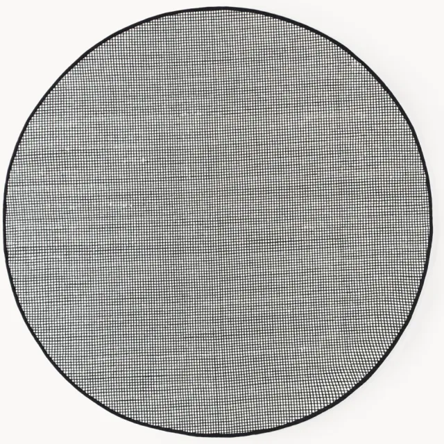 Westwing Collection Rond wollen vloerkleed Amaro, handgeweven Zwart