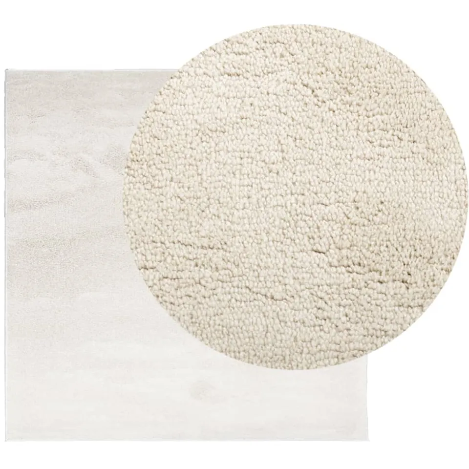 vidaXL Vloerkleed OVIEDO laagpolig 120x120 cm beige, foto 3