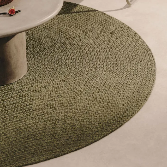 Kave Home Rond Vloerkleed 'Despas' 200cm, kleur Donkergroen, foto 2