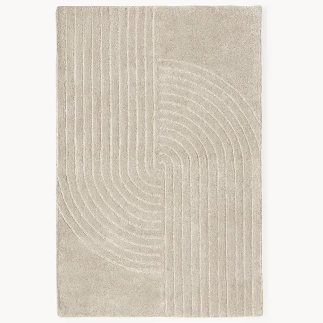 Westwing Collection Handgetuft wollen vloerkleed Mason Grijs