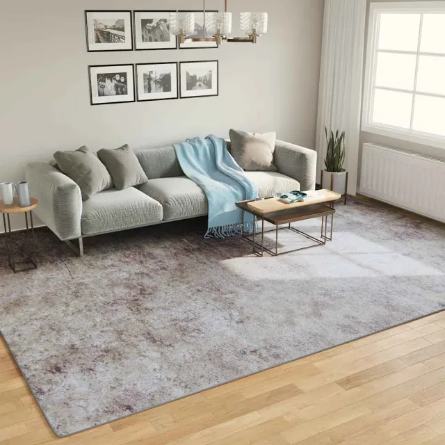vidaXL Vloerkleed wasbaar 400x300 cm grijs, foto 2