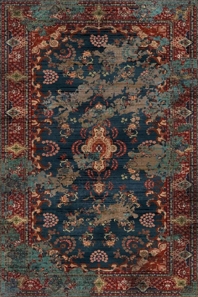 Bamyum Kinevart Bedrukt Tapijt Chenilleprint Machine Made 80 x 300 cm, Vintage Tapijt Slaapkamer, Antibacterieel Antislip Ondervloer Keukentapijt Veelkleurig