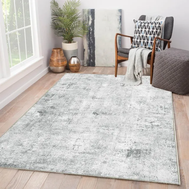 Ibenzoa Stijlvol Laagpolig Vloerkleed met Abstract Design voor Woonkamer en Slaapkamer grijs