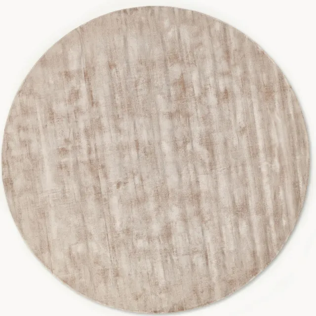 Westwing Collection Rond handgeweven viscose vloerkleed Jane Beige