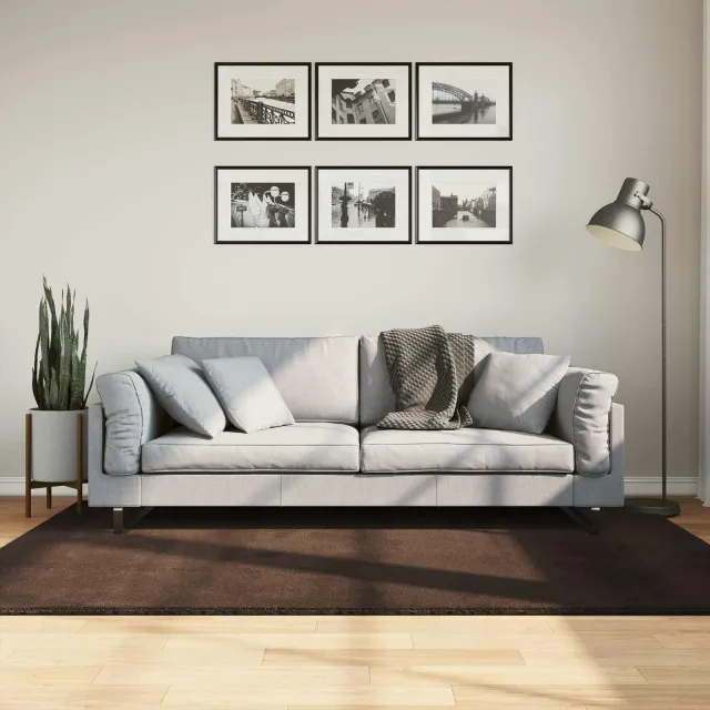 vidaXL Vloerkleed HUARTE Bruin 120 x 170 cm 100% Polyester Plat, foto 2