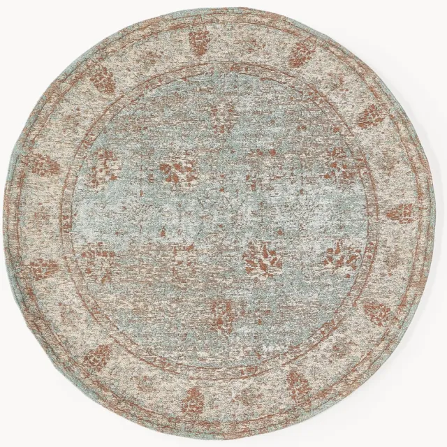 Westwing Collection Rond handgeweven chenille vloerkleed Rimini Kleurrijk