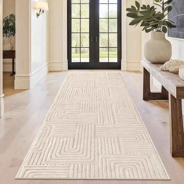DYVNS® Keukenloper 80 x 200 cm - Tapijtloper - Keukenmat - Crème