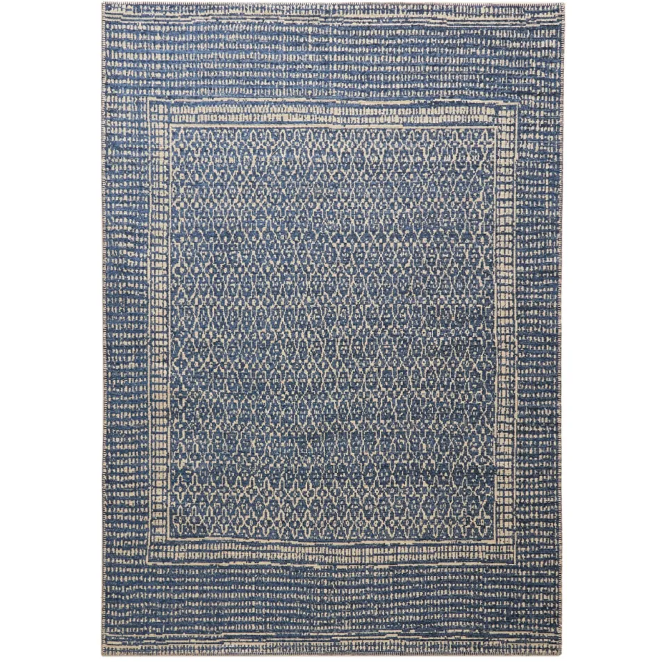 NOUS Living Tulia jute vloerkleed blauw blauw/beige