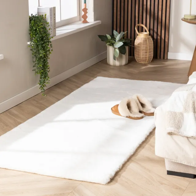 NATURL. Zachte Hoogpolige loper - Comfy Supreme Wit - 80x180cm