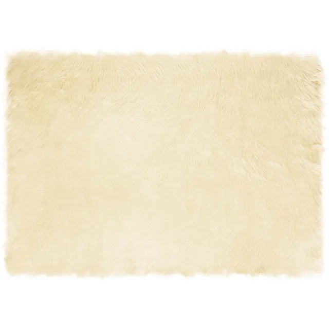vidaXL Tapijt - van - imitatie - schapenvacht - TAFALLA - Crèmekleurig - Polyester