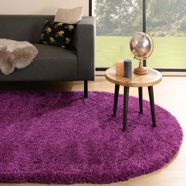 Tapeso Vloerkleed ovaal hoogpolig - Cozy Shaggy paars 200x300