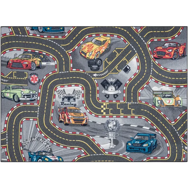 RUGSX Kleden Rugsx REBEL ROADS TAPIJT Racers 97 Straten, auto's 95x133 cm Grijs