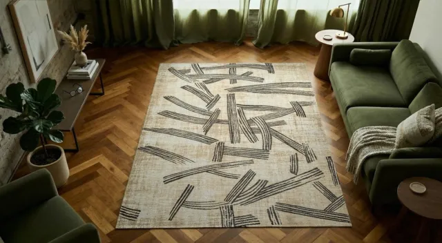 Louis de Poortere Wasbaar Binnen & Buiten Vloerkleed - 170 x 240 cm - Louis De Poortere Kanji Slate - Laagpolig Tapijt - Gerecycled PET - Made in Belgium - Circulair Beige