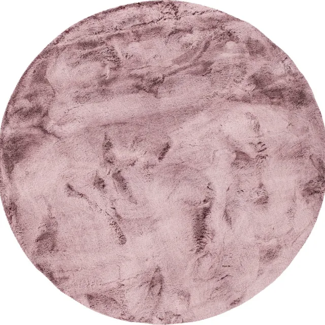 Pergamon Luxe Super Zachte Bont Vloerkleed Tapijt Plush Rond Paars