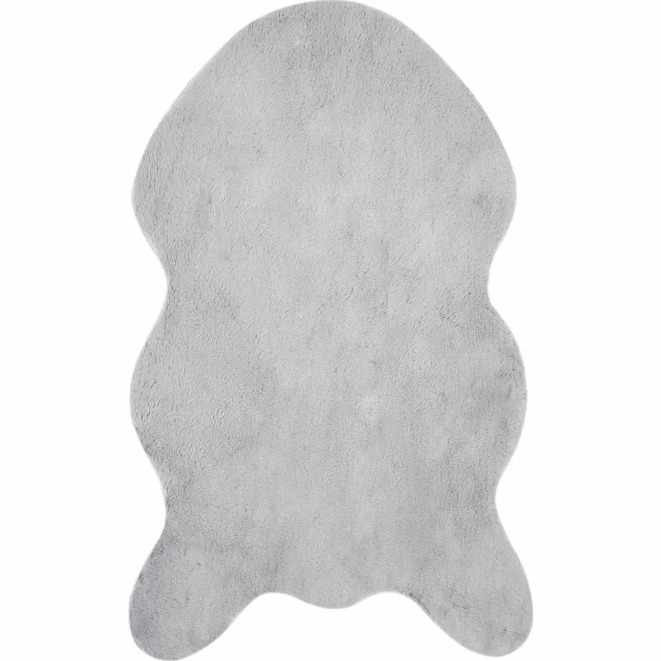 vidaXL Antislip vloerkleed van imitatie konijnenbont OLITE Grijs