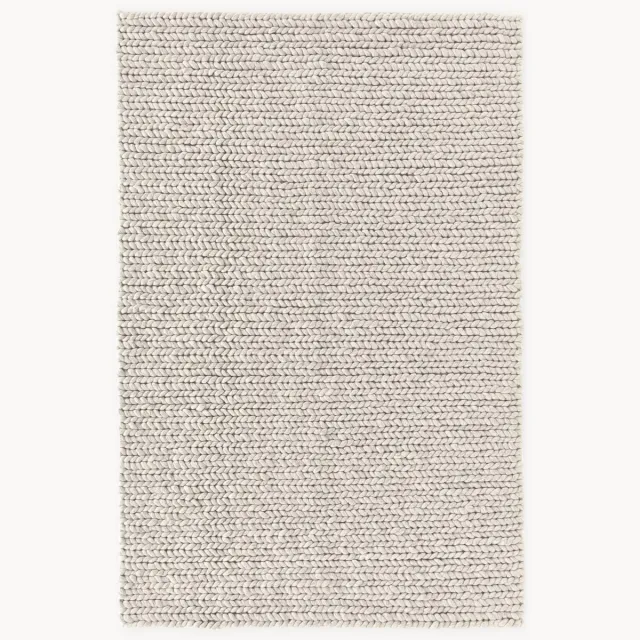 Westwing Collection Dik gevlochten wollen vloerkleed Bruna Beige