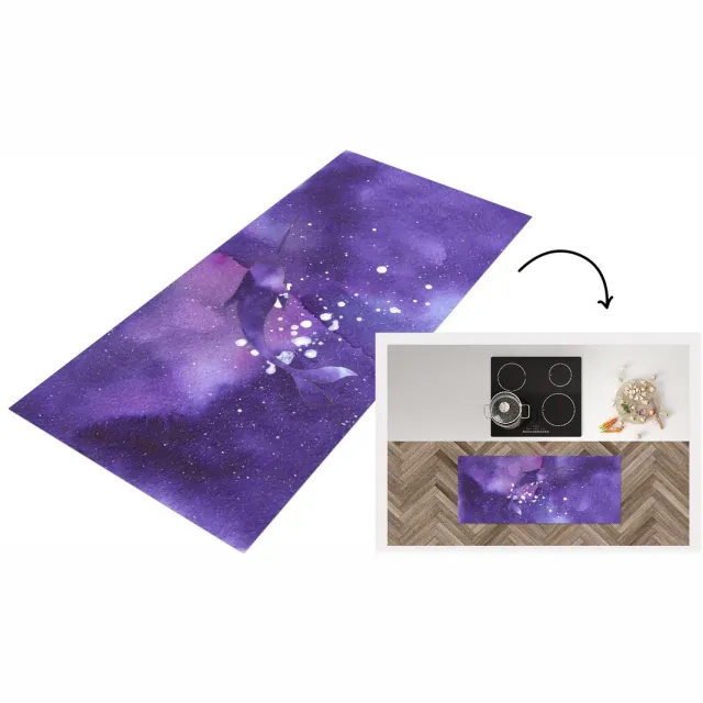KitchenYeah Keukenloper - Loper keuken - Narwal - Ruimte - Kleur - Keukenloper vinyl Multicolor