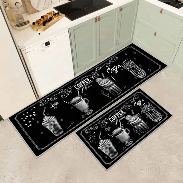 Ibenzoa Moderne Dubbele Keuken- en Halmatten Set met Antislip en Wasbare Eigenschappen kleurjik