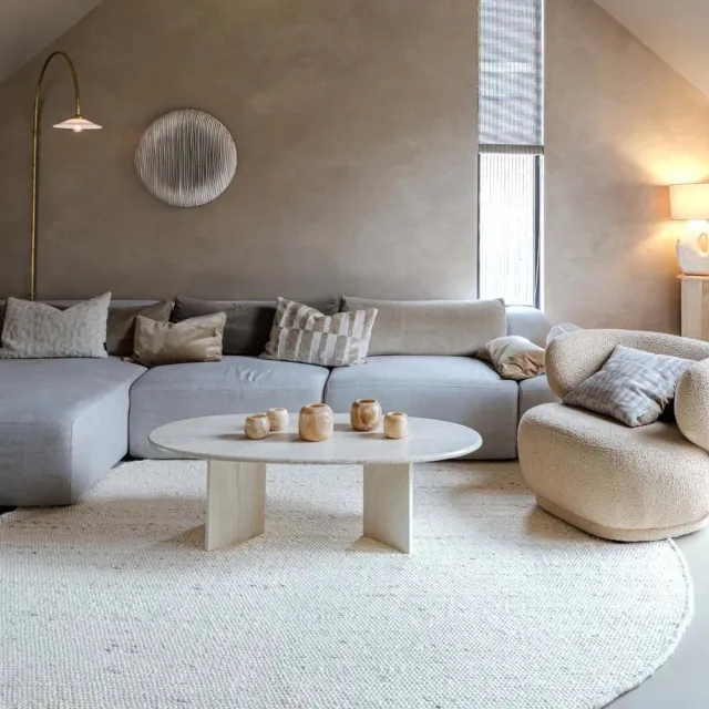 Nordic Weavers Rond wollen vloerkleed - Silvull ivoor 80 Wit