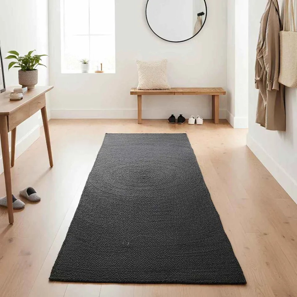 vidaXL Vloerkleden Donkergrijs 60 x 250 cm Jute, foto 2