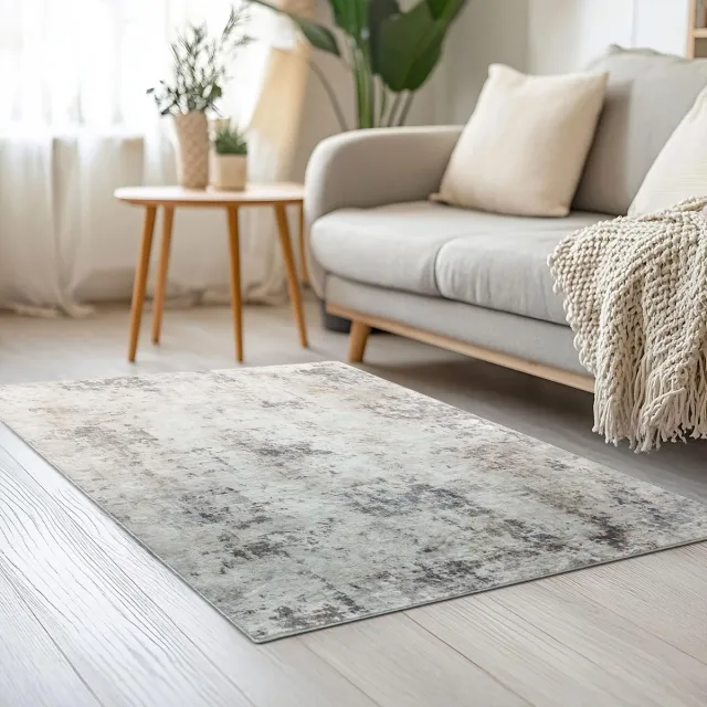 Ibenzoa Vloerkleed in Moderne Abstracte Stijl met Antislip Eigenschappen voor Woon- en Slaapkamer, 60 x 120 cm bruin grijs