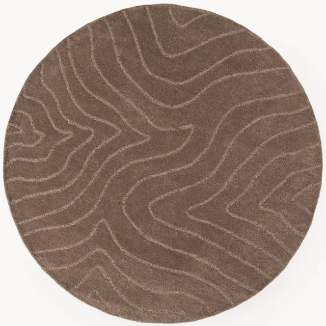 Westwing Collection Rond handgetuft wollen vloerkleed Aaron Bruin