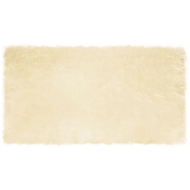 vidaXL Tapijt - van - imitatie - schapenvacht - TAFALLA - Crèmekleurig - Polyester