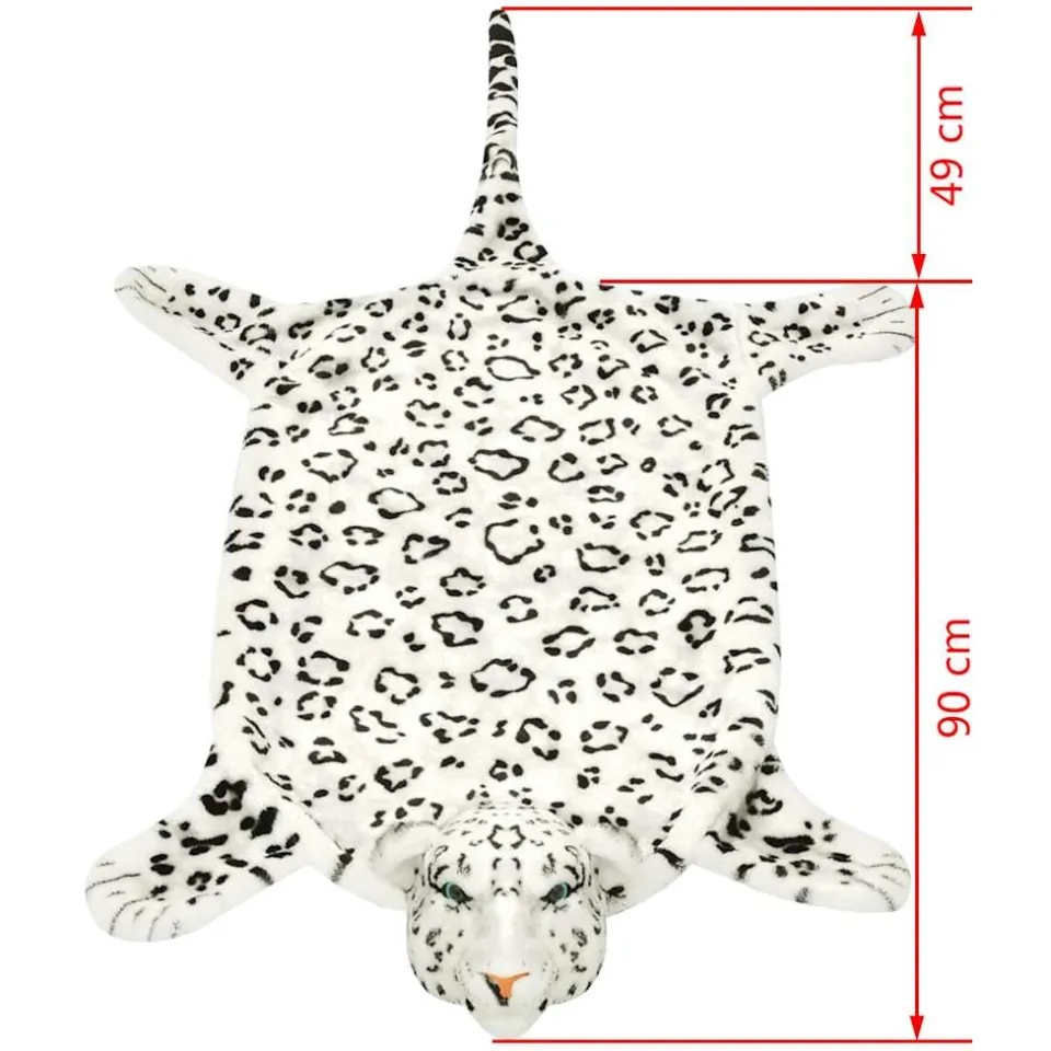 vidaXL Luipaardvloerkleed pluche 139 cm wit, foto 3