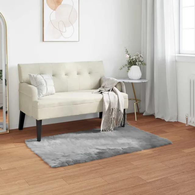vidaXL Tapijt van imitatie TAFALLA Grijs 60 x 110 cm Polyester, foto 2