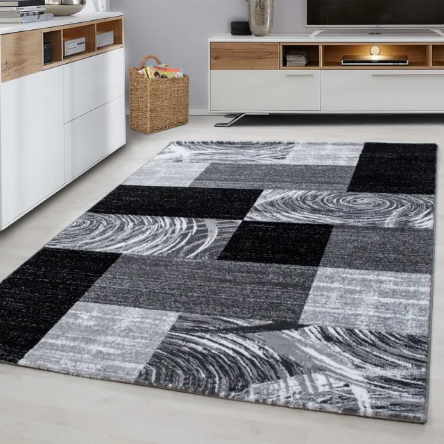Muratap Parma Design Vloerkleed Zwart / Grijs Laagpolig