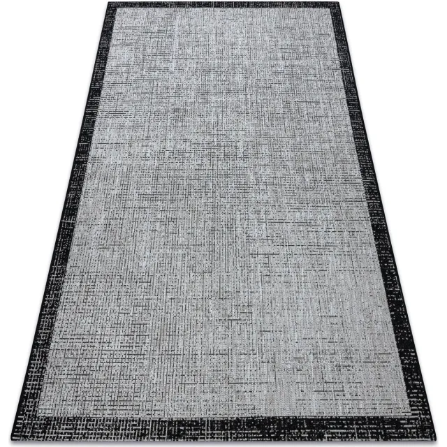 RUGSX Kleden Rugsx Sisal tapijt SISAL FLOORLUX 20401 Kader zilver/zw 200x290 cm Grijs