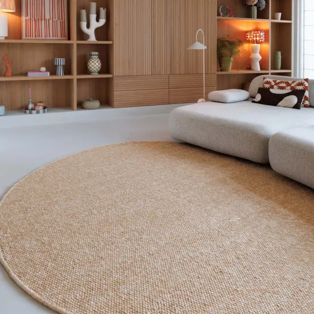 Nordic Weavers Rond wollen vloerkleed - Silvull cognac 250 Bruin